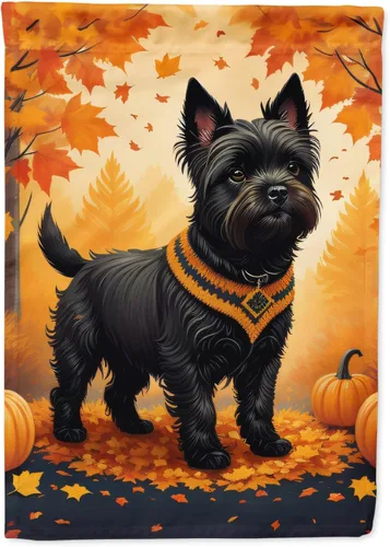 Vista 32 de Caroline's Treasures DAC1001GF Affenpinscher - Bandera decorativa para jardín de otoño, decoración para patio exterior, patio, parterres