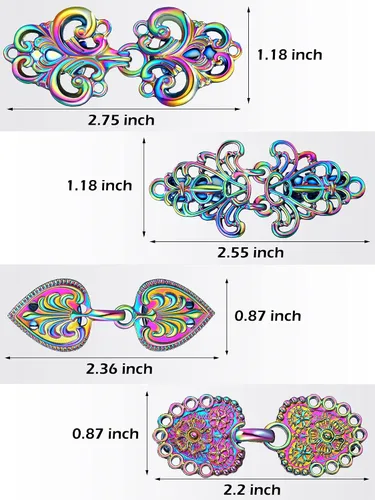 Vista 7 de WILLBOND 4 Pieces Vintage Sweater Swirl Clip Cape Cloak Clips Retro Cardigan Clip Shawl Collar Clasp Dress Shirt Brooch Clip