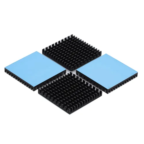 Vista 18 de Disipador de calor de aluminio negro con cinta adhesiva conductora térmica, enfriador de disipador de calor de 9 × 9 × 0.197 in para enfriar