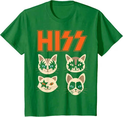 Vista 31 de Camiseta Hiss Funny Cats Kittens Rock Rockin, Negro