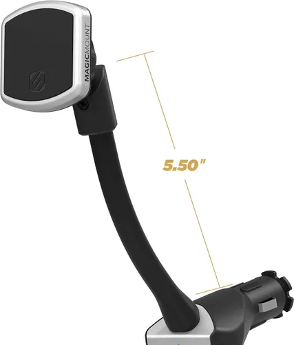 Vista 3 de Scosche MagicMount Pro Soporte magnético para teléfono para automóvil con cargador USB-C de 20 W + 12 W USB-A, enchufe para encendedor