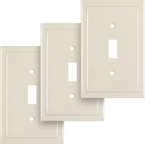 Vista 61 de Henne Bery Placa decorativa de pared con borde moderno, tapa de tomacorriente para cubrir enchufe, aleación de zinc maciza duradera