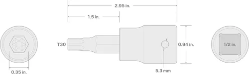 Vista 4 de TEKTON - Llave de impacto con punta Torx de 1/2 pulgada x T30 SIB24230