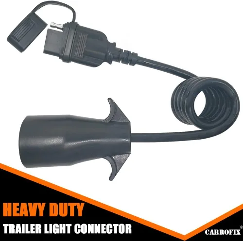 Vista 6 de Adaptador de Conector de Cableado Enrollado de 7 Vías a 4 Vías Planas para Remolque de RV