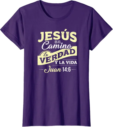 Vista 8 de Camisas de la Biblia de Jesus para los Cristianos Camiseta Española Negro