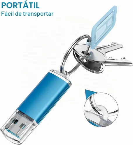 Vista 5 de TOPESEL Unidad flash USB 3.0 de 128 GB, memoria USB de alta velocidad para almacenamiento de datos (azul)