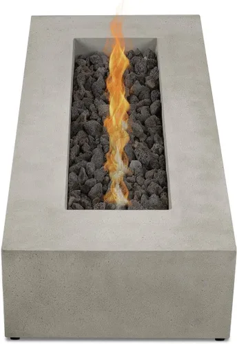 Vista 6 de BBQGuys Signature La Valle 1591LP-FLNT - Mesa de fuego rectangular de propano de 72 pulgadas, pedernal