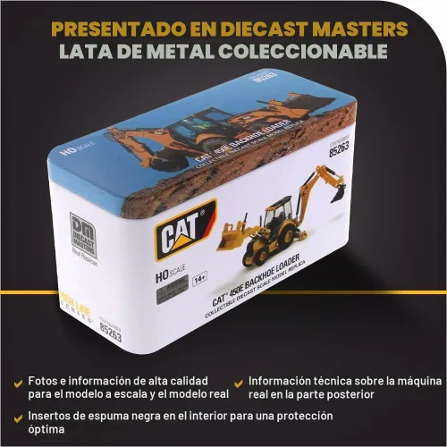 Vista 6 de Diecast Masters Retroexcavadora Caterpillar 450E 1:87 - Serie HO 85263