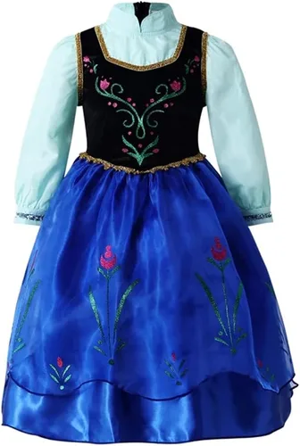 Vista 5 de DreamHigh Disfraz de princesa Anna de Halloween para niña con capa