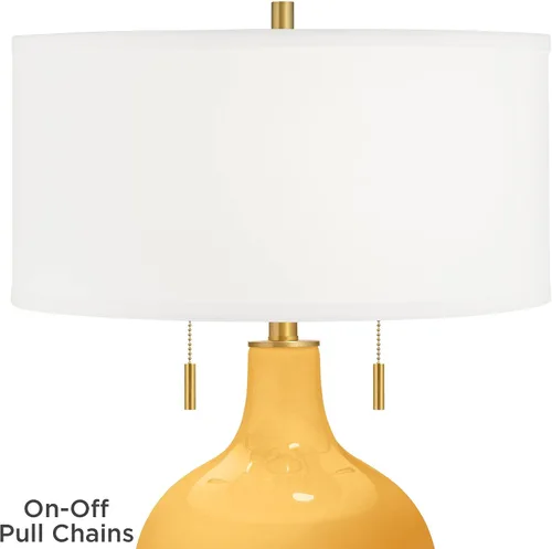 Vista 2 de Color + Plus Toby Brass 28" High Marigold Yellow lámpara de mesa Amarillo