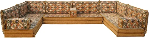 Vista 41 de arabicsofa Sofás seccionales en U hechos a mano – Asientos tradicionales en el suelo estilo Jalsa árabe