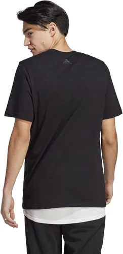 Vista 2 de adidas Camiseta básica con logotipo bordado lineal para hombre