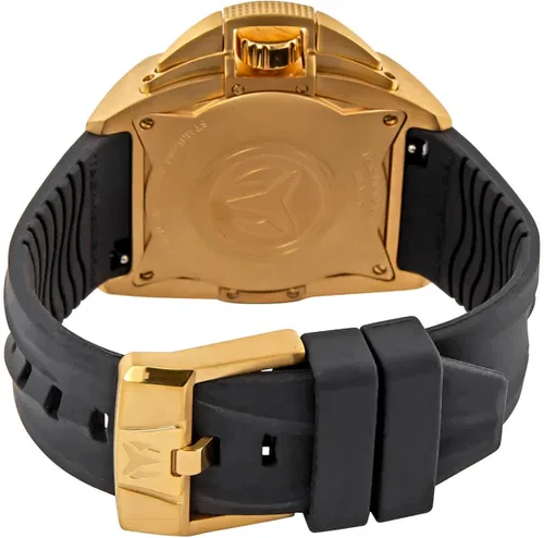 Vista 3 de TechnoMarine Reef TM-518005 - Reloj de silicona de cobre de 1772in esfera negra Negro - Cronógrafo