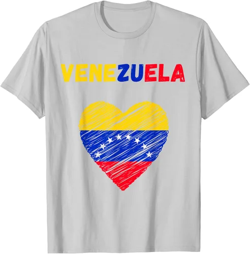 Vista 78 de Camiseta con la bandera venezolana con corazón de Venezuela, Negro