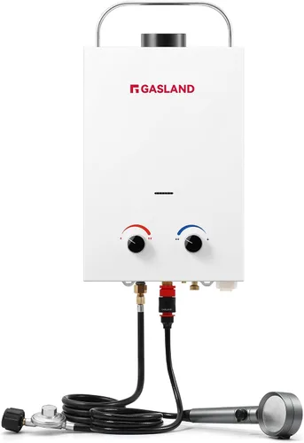 Vista 8 de GASLAND BS211 Calentador de agua de propano portátil para exteriores, 8L/2.11 GPM, agua caliente instantánea, protección contra sobrecalentamiento