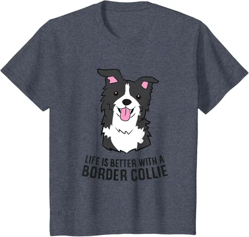 Vista 51 de Camiseta Border Collie Owner Life Is Better With a Border Collie Dog, Blanco, S