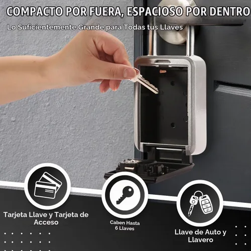 Vista 5 de Flexzion Caja de bloqueo de llaves – Caja de seguridad portátil para llaves al aire libre – Caja de bloqueo de combinación de código de 4 dígitos