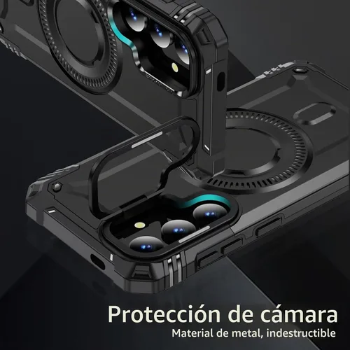 Vista 6 de Funda magnética para Samsung Galaxy S25+ Plus/Galaxy S24+ Plus [Soporte de anillo de cámara integrado] [Protector de pantalla]