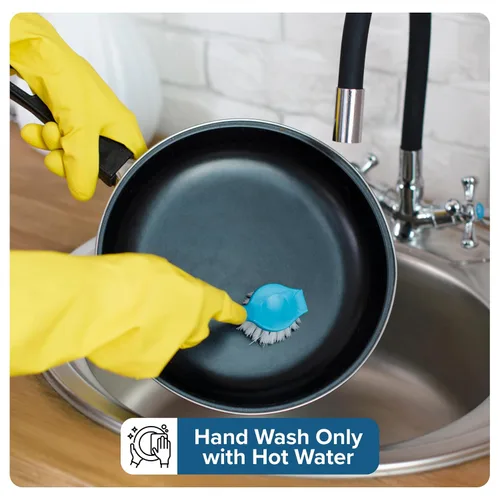 Vista 3 de Viking Sartén antiadherente, utensilios de cocina de acero al carbono azul de 10 pulgadas, negro