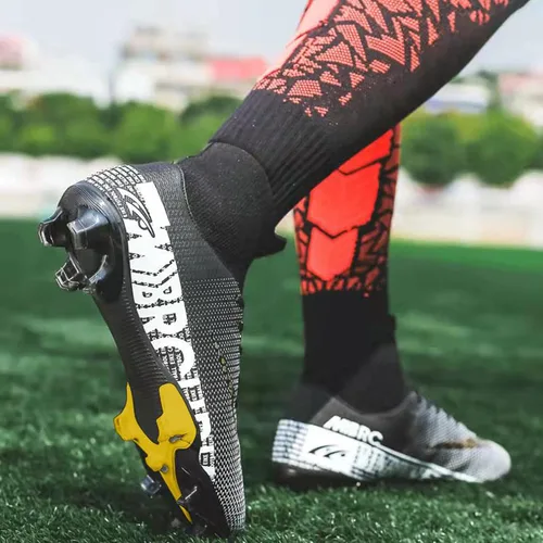 Vista 5 de HHY Tacos de fútbol para hombre, zapatos de fútbol con cordones antideslizantes
