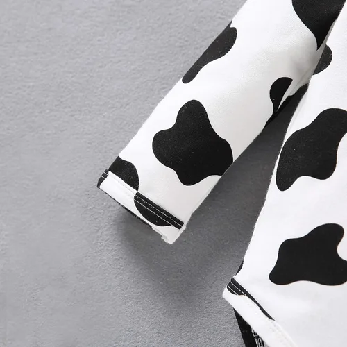 Vista 8 de Enterizo de manga larga para bebé overol de manga larga con estampado de vaca lechera ropa con capucha