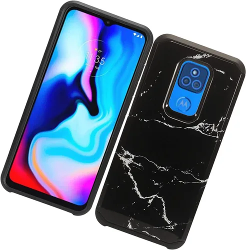 Vista 6 de para Motorola Moto G Play (versión 2021) XT2093 - Funda para teléfono con imagen - AD1 mármol negro