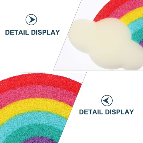 Vista 5 de Esponjas de ducha de baño de arco iris, esponja de baño, herramientas de baño para ducha de bola de baño de arco iris, 2 uds