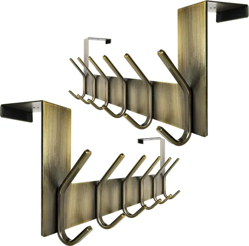 Vista 10 de WEBI Ganchos sobre la Puerta Colgador de Puerta, Toallero sobre la Puerta con 6 Ganchos para Colgar, Colgador de Abrigos y Toallas para Puerta Negro