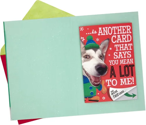 Vista 2 de Hallmark Tarjeta de Navidad (perro juguetón, diseño interior de tarjeta)