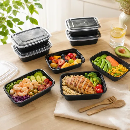 Vista 8 de Pequeños recipientes de preparación de comidas, 12 onzas [paquete de 50] – Mini recipientes individuales de 1 compartimento para preparación