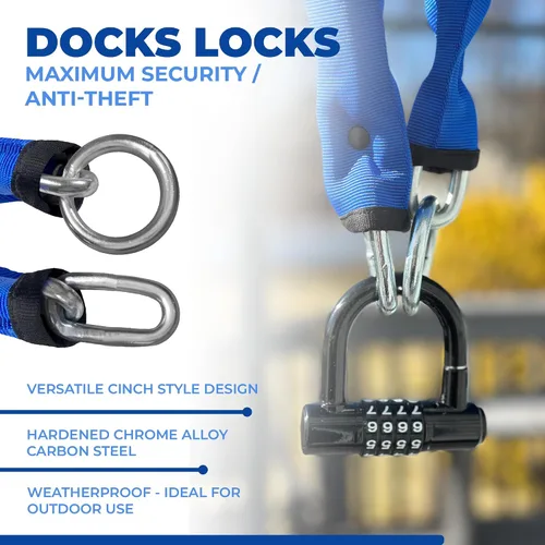 Vista 10 de DocksLocks Kit de cadena de seguridad de 0.315 in (3', 6' o 10')
