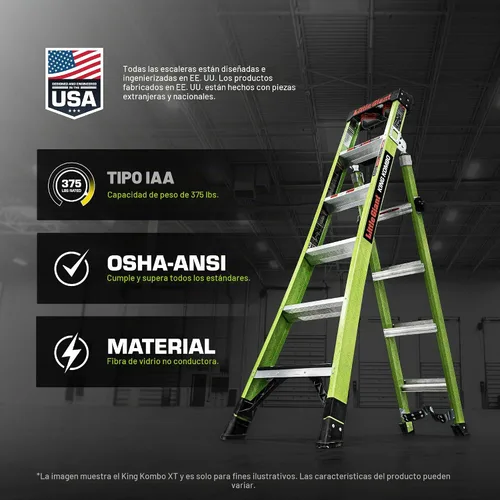 Vista 9 de Little Giant King Kombo XT, escalera extensible multiposición, 13936-071