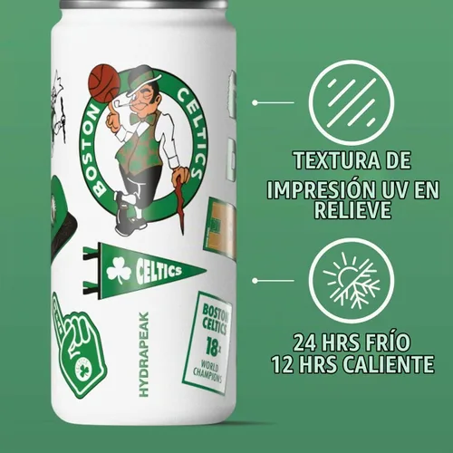 Vista 2 de Hydrapeak x NBA Botella de Agua Activa con Licencia Oficial de Boston Celtics de 20 oz con Tapa Chug y Asa, Reutilizable, Acero Inoxidable de Doble