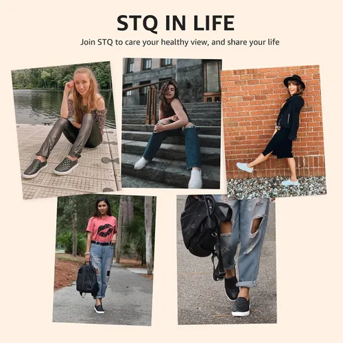 Vista 9 de STQ - Mocasines para mujer de espuma viscoelástica, fáciles de poner, cómodos, zapatos para otoño