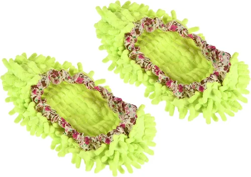 Vista 10 de M METERXITY 2 pares de fundas lavables de limpieza para zapatos, polvo de limpieza de suelos, pantuflas de microfibra de chenilla, para mopa de Azul