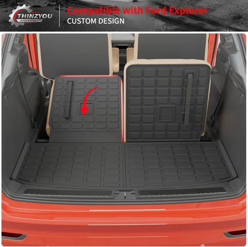 Vista 6 de alfombra de carga para maletero, protector de cubierta de asiento trasero de elastómero termoplástico (alfombra de maletero + alfombra de respaldo)