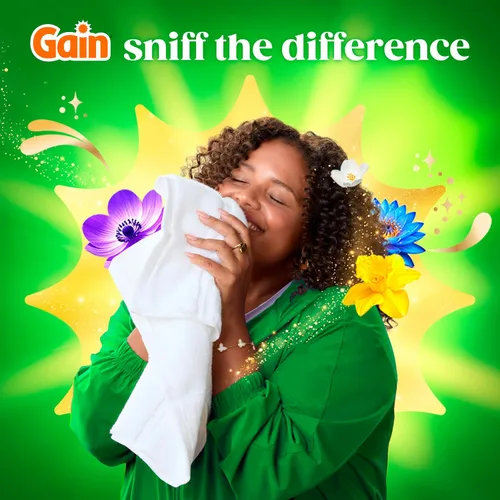 Vista 9 de Gain Super Flings - Cápsulas de detergente para ropa, 45 unidades, aroma Hibiscus Hula, cápsulas de detergente de lavado irresistiblemente limpias