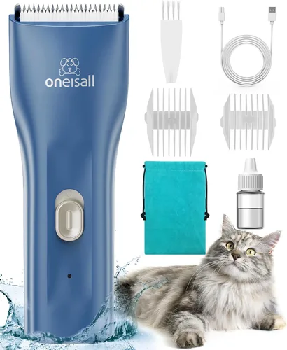 Vista 13 de oneisall Cortapelos para mascotas para gatos con pelo mate, afeitadora Verde
