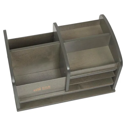 Vista 12 de ECR4Kids Centro de almacenamiento de suministros de mesa, organizador para profesores, lavado gris Gris (Grey Wash)