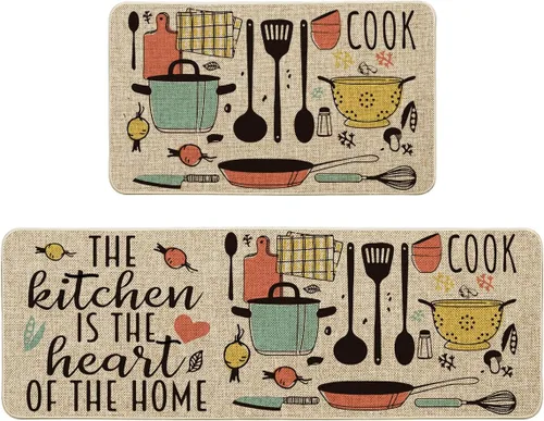 Vista 9 de Artoid Mode The Kitchen is The Heart of The Home - Juego de 3 tapetes de cocina, juegos de cocina de temporada, para fiestas navideñas, tapetes