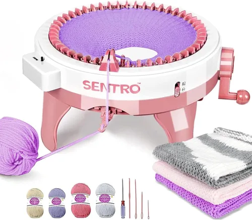 Vista 9 de FYGAIN SENTRO Máquina de tejer, 22 agujas para tejer ganchillo Kit para calcetín/sombrero/calabaza