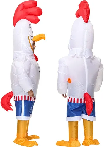 Vista 4 de JASHKE Disfraz inflable de gallo para Halloween disfraz inflable para adultos 1 unidad