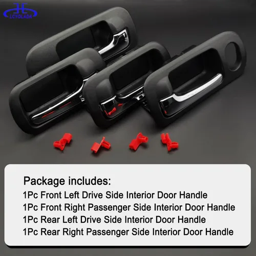 Vista 6 de 4 piezas de manijas interiores para puertas para Honda Civic 2001 2002 2003 2004 2005, para puerta delantera, puerta trasera, lado izquierdo