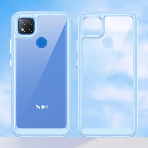 Vista 6 de Funda transparente para Xiaomi Redmi 9C/Redmi 10A/Redmi 9C NFC/Redmi 9 Activ con protector de pantalla HD, a prueba de golpes de PC duro