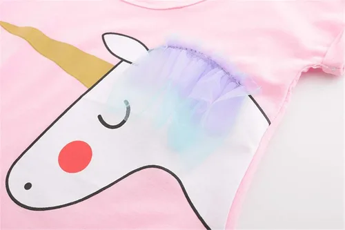 Vista 5 de JerrisApparel Disfraz de unicornio para niñas de fiesta de cumpleaños conjunto de falda tutú arco iris