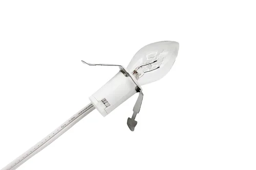 Vista 3 de Creative Hobbies® luz individual de repuesto con cable para casa de pueblo navideño, incluye foco de luz transparente