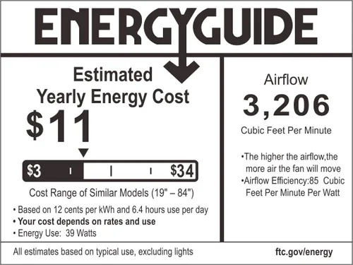 Vista 10 de warmiplanet Ventilador de techo con luz LED y control remoto, motor cepillado, 52 pulgadas (4 cuchillas)