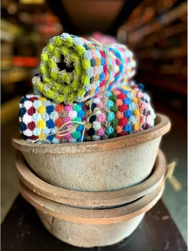 Vista 5 de Gummo Rainbow - Toallas de cocina de algodón turco de doble cara con pompones, colección de toallas de cocina, estilo bohemio (1)
