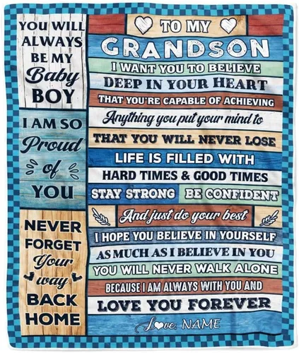 Vista 19 de Manta personalizada con texto en inglés «To My Grandson from Grandma Grandpa You Will Never Lose Lion Nison», manta de forro polar personalizada