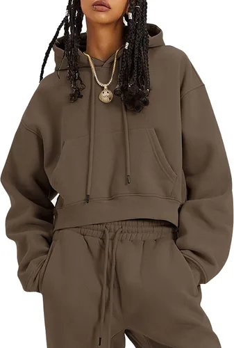 Vista 97 de Kissonic Conjunto deportivo de forro polar para mujer, 2 piezas, sudadera con capucha y pantalones deportivos